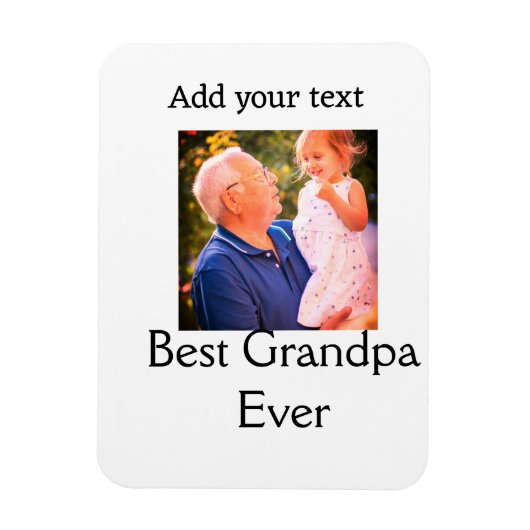 Beste opa ooit grootvader foto naam geschenken tek magneet (Verticaal)