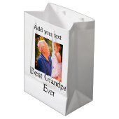 Beste opa ooit grootvader foto naam geschenken tek medium cadeauzakje (Voorkant Gekanteld)