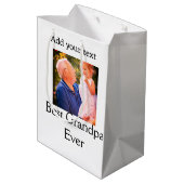 Beste opa ooit grootvader foto naam geschenken tek medium cadeauzakje (Achterkant Gekanteld)
