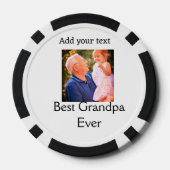 Beste opa ooit grootvader foto naam geschenken tek poker chips (Achterkant)