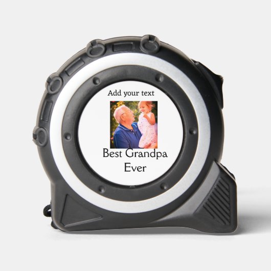 Beste opa ooit grootvader foto naam geschenken tek rolmaat (Voorkant)
