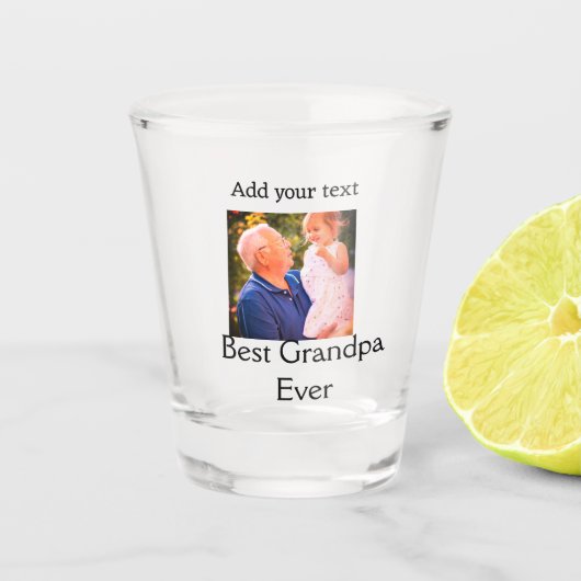 Beste opa ooit grootvader foto naam geschenken tek shot glas (Voorkant)
