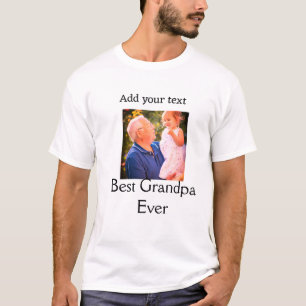 Beste opa ooit grootvader foto naam geschenken tek t-shirt