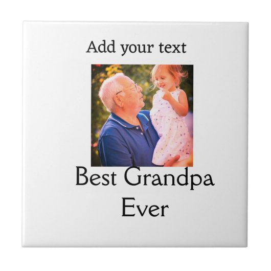 Beste opa ooit grootvader foto naam geschenken tek tegeltje (Voorkant)