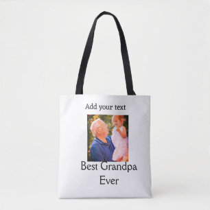 Beste opa ooit grootvader foto naam geschenken tek tote bag