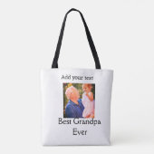 Beste opa ooit grootvader foto naam geschenken tek tote bag (Achterkant)