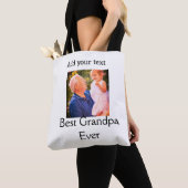 Beste opa ooit grootvader foto naam geschenken tek tote bag (Dichtbij)