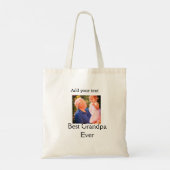 Beste opa ooit grootvader foto naam geschenken tek tote bag (Achterkant)