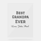 Beste opa ooit grootvader geeft eenvoudige naam acryl bord (Voorkant)