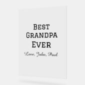 Beste opa ooit grootvader geeft eenvoudige naam acryl bord (Hoek)