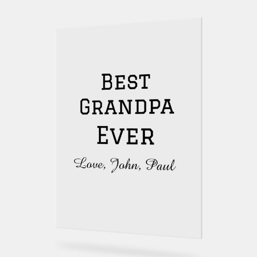 Beste opa ooit grootvader geeft eenvoudige naam acryl bord (Hoek)