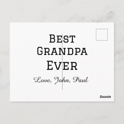 Beste opa ooit grootvader geeft eenvoudige naam briefkaart (Achterkant)