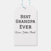 Beste opa ooit grootvader geeft eenvoudige naam cadeaulabel (Achterkant)