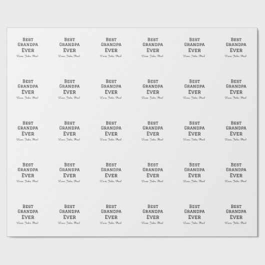 Beste opa ooit grootvader geeft eenvoudige naam cadeaupapier (Vlak)