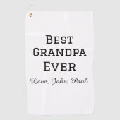 Beste opa ooit grootvader geeft eenvoudige naam golfhanddoek (Voorkant)