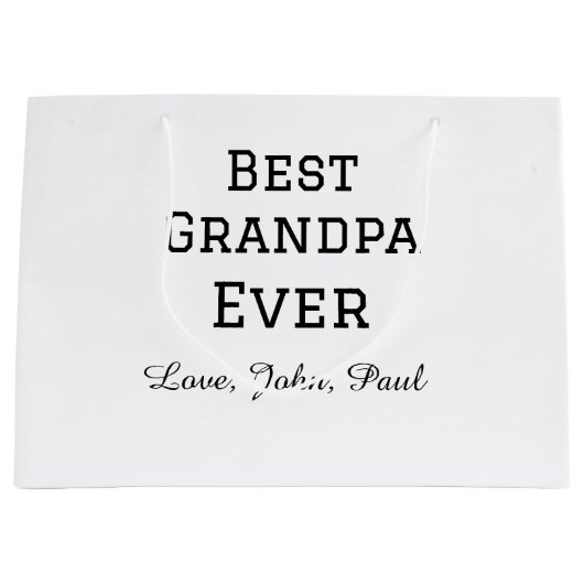 Beste opa ooit grootvader geeft eenvoudige naam groot cadeauzakje (Voorkant)
