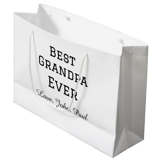 Beste opa ooit grootvader geeft eenvoudige naam groot cadeauzakje (Voorkant Gekanteld)