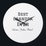 Beste opa ooit grootvader geeft eenvoudige naam grote klok<br><div class="desc">ontwerp</div>