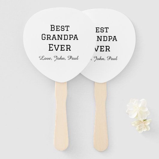 Beste opa ooit grootvader geeft eenvoudige naam handwaaier (Voorkant en achterkant)