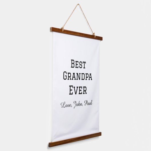 Beste opa ooit grootvader geeft eenvoudige naam hangend wandkleed (Gebogen)