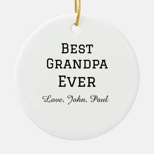 Beste opa ooit grootvader geeft eenvoudige naam keramisch ornament (Voorkant)