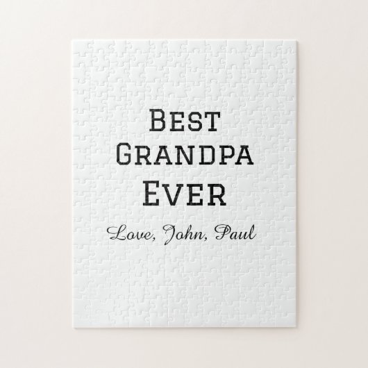 Beste opa ooit grootvader geeft eenvoudige naam legpuzzel (Verticaal)