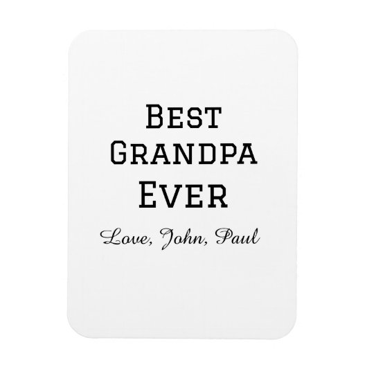 Beste opa ooit grootvader geeft eenvoudige naam magneet (Verticaal)