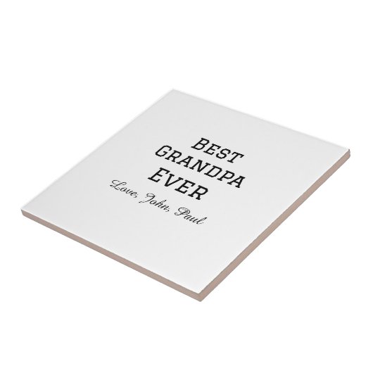 Beste opa ooit grootvader geeft eenvoudige naam tegeltje (Zijkant)