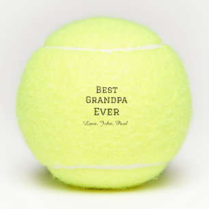 Beste opa ooit grootvader geeft eenvoudige naam tennisballen