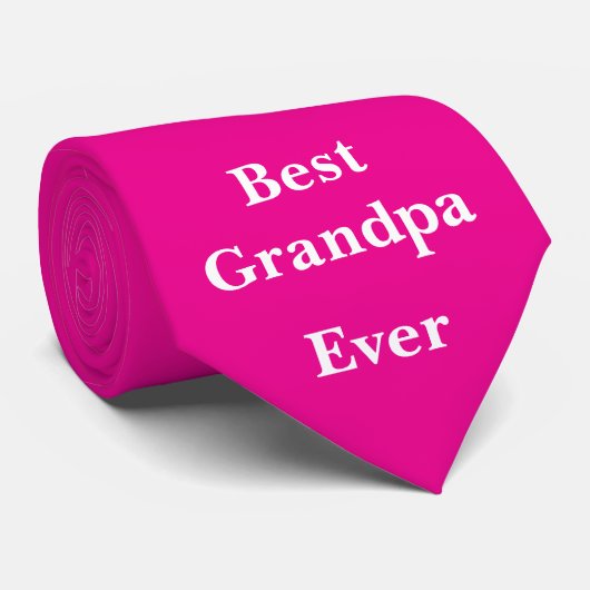 Beste Opa Ooit Grootvader Hot Pink Kleurrijk Stropdas (Opgerold)
