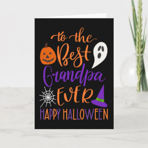 Beste opa ooit Halloween in oranje en paars Kaart