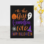 Beste opa ooit Halloween in Sinaasappel en Paarse Kaart (Gele Bloem)