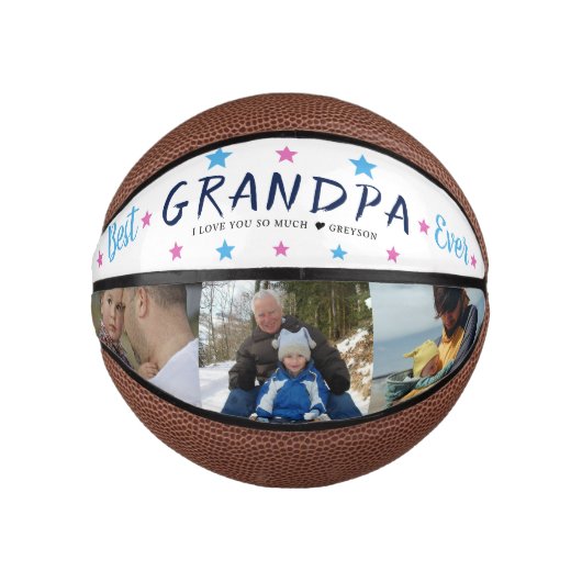 Beste opa ooit | handgetekende fotocollage basketbal (Voorkant)