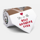 Beste Opa Ooit Hart 4 Fotocollage Stropdas (Opgerold)