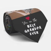 Beste Opa Ooit Hart 4 Fotocollage Stropdas (Opgerold)