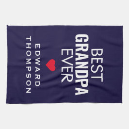 Beste opa ooit hartnaam Witte marine Theedoek