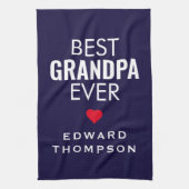 Beste opa ooit hartnaam Witte marine Theedoek (Verticaal)