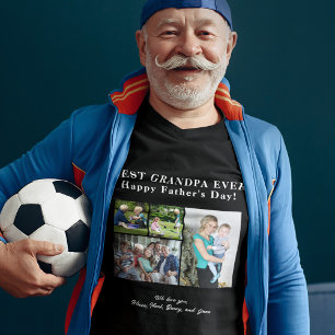 Beste opa ooit hou van je fotocollage zwart t-shirt