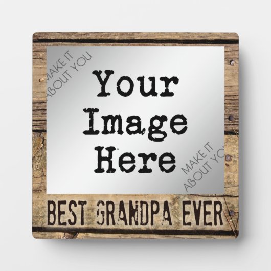 Beste opa ooit in Rustic Wood-Geframed Foto Fotoplaat (Voorkant)