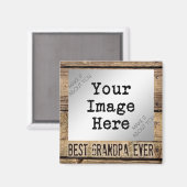 Beste opa ooit in Rustic Wood-Geframed Foto Magneet (Voorkant / Achterkant)