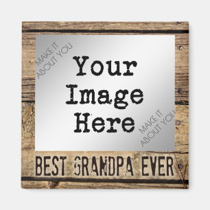 Beste opa ooit in Rustic Wood-Geframed Foto Magneet