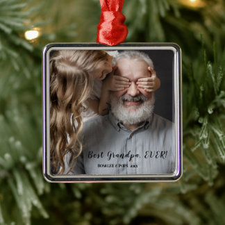 Beste opa ooit, Kerstmis 1 foto Metalen Ornament