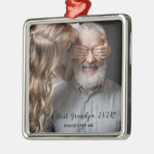 Beste opa ooit, Kerstmis 1 foto Metalen Ornament (Links)
