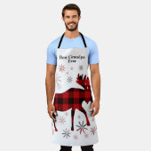 Beste opa ooit Kerstmis Moose rode plaids Schort (Gedragen)