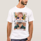 Beste Opa Ooit Kleinkinder 2 Foto Collage T-shirt (Voorkant)