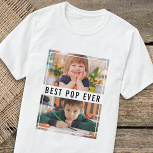Beste Opa Ooit Kleinkinderen 2 Foto Collage T-shirt