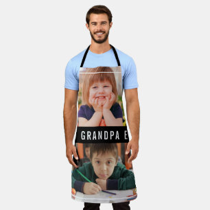 Beste Opa Ooit Kleinkinderen 2 Foto Collage Zwart Schort
