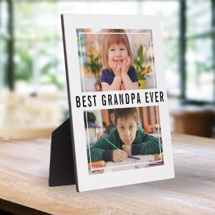 Beste opa ooit kleinkinderen 2 fotocollage fotoplaat