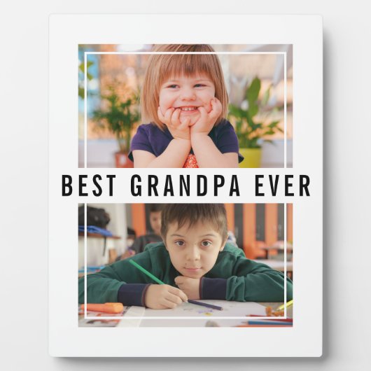 Beste opa ooit kleinkinderen 2 fotocollage fotoplaat (Voorkant)