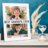 Beste opa ooit kleinkinderen 2 fotocollage fotoplaat (Zijkant)
